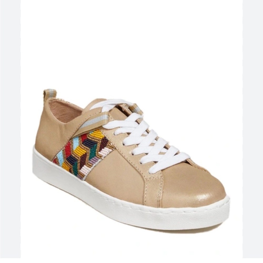 Jack Rogers Ainsley Beaded Gold Sneakers 8M